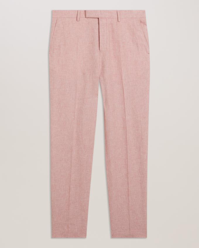 Pantalon Ted Baker Slim Fit Linen Tailored Rose Clair Homme | JYD-85756073